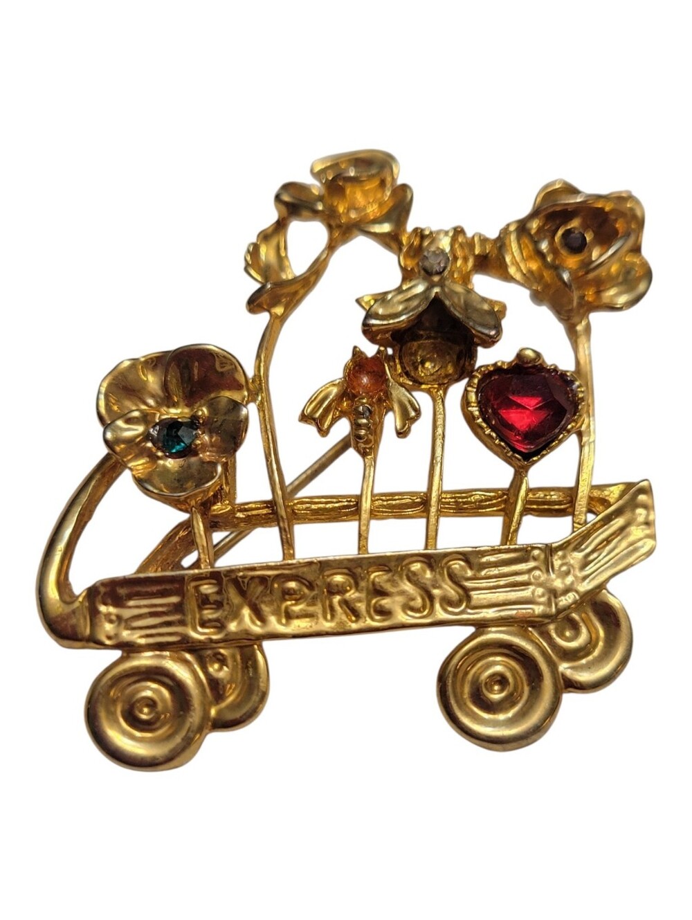 Vintage Pull Wagon Brooch